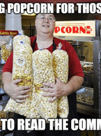 Selling popcorn for those that came to read the co - poza demo