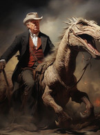 Donald Trump on a dinosaur - poza demo