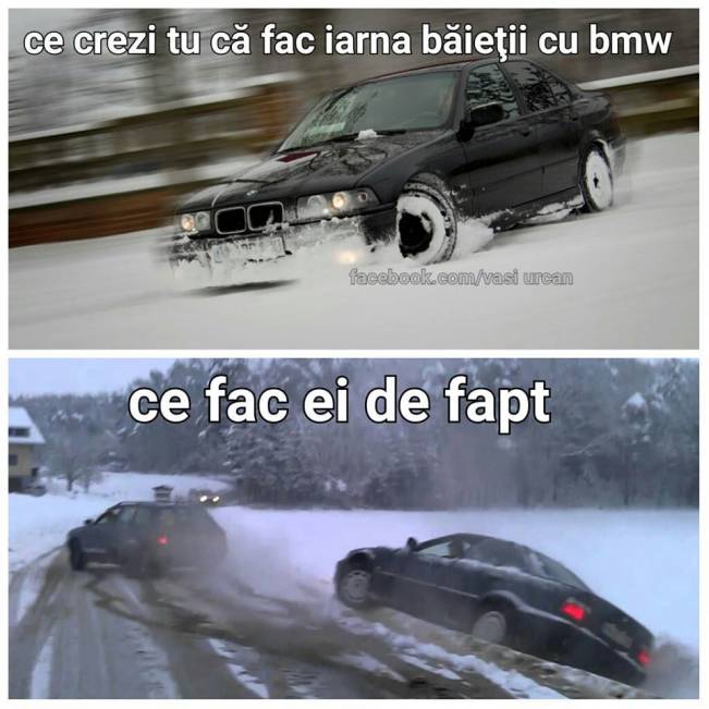 Ce fac Iarna baietii cu BMW | poze haioase