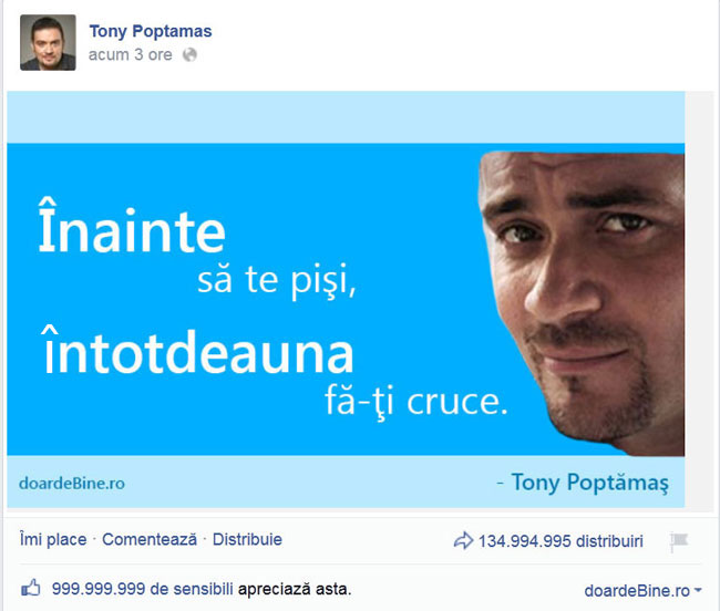 În sfârşit, Tony Poptămaş adaugă un citat propriu poze haioase