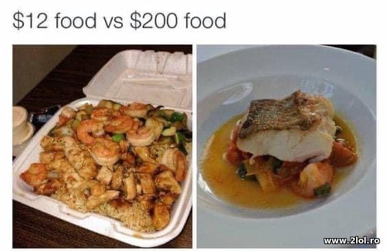 $12 food vs $200 food poze haioase