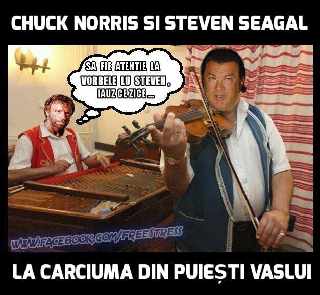 Chuck Norris si Steven Seagal lautari poze haioase