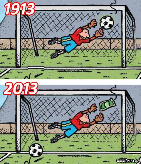 Comparaţie între fotbalul din 1913 şi cel din 2013 poze haioase