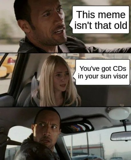 Meme-ul e atat de veci incat sunt cd-uri in masina poze haioase