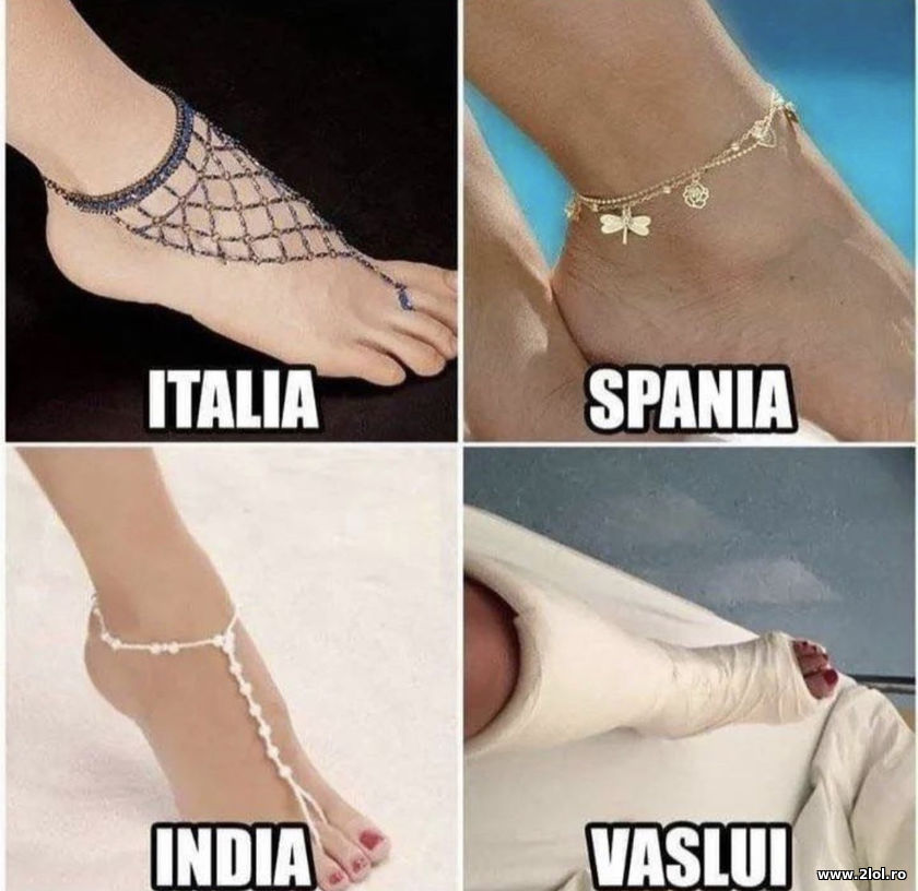 Bratara de picior in Italia,Spania, India Romania | poze haioase