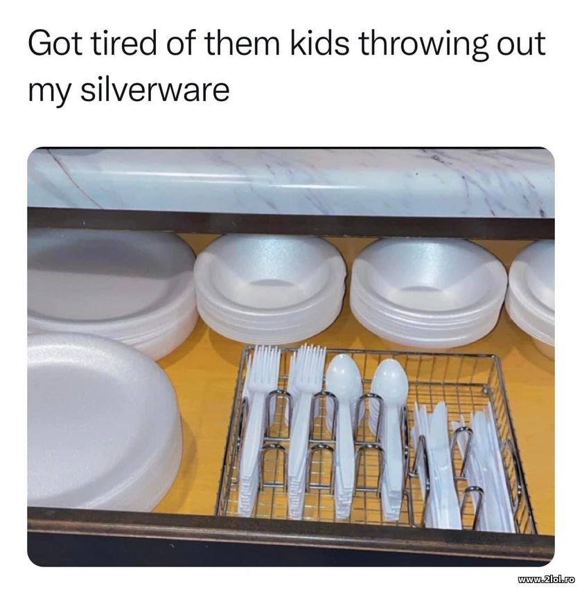 Got tired of them kids throwing out my silverware | poze haioase