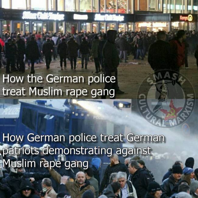 Cum trateaza politia germana violul si protestul | poze haioase