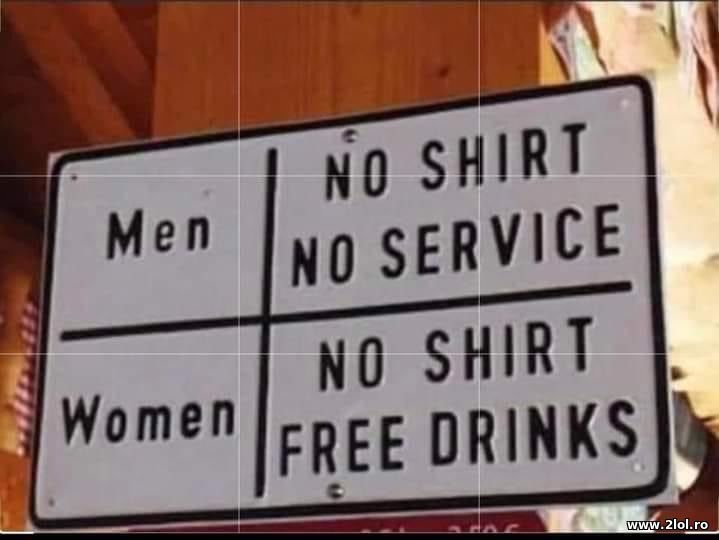 Men: no shirt no service. Women | poze haioase