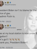 She doesn't accuse Biden for high gas price - poza demo