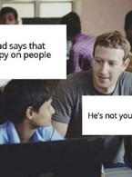 My dad says you spy on people - Mark Zuckerberg - poza demo