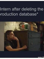 Intern after deleting the production database - poza demo