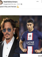 The men's heroes Achraf Hakimi and Johnny Depp - poza demo