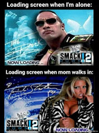 Loading screen when I'm alone vs when mom walks in - poza demo