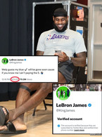 Guess who just got Twitter Blue? Yes, LeBron - poza demo