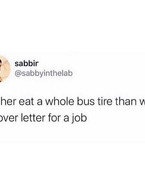 I rather eat a bus tire than write a cover letter - poza demo