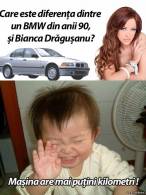 Diferența dintre Bianca Drăgușanu și un BMW din 90 - poza demo