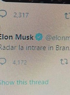 Radar la intrare in Bran - Elon Musk - poza demo