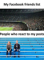 My Facebook friends list and people who react - poza demo