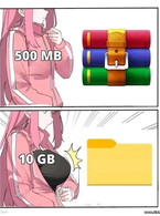 500 MB vs 10 GB - poza demo
