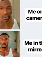 Me on camera and me in the mirror - poza demo