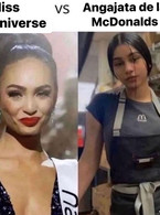 Miss Universe si Angajata de la McDonalds - poza demo