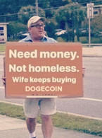 Need money. Wife keeps buying dogecoin - poza demo