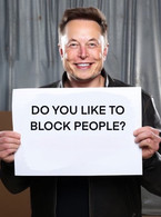 Do you like to block people? Elon Musk - poza demo