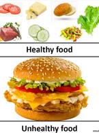 Healthy vs unhealthy food - poza demo