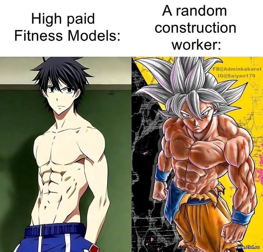High paid fitness models vs construction worker | poze haioase