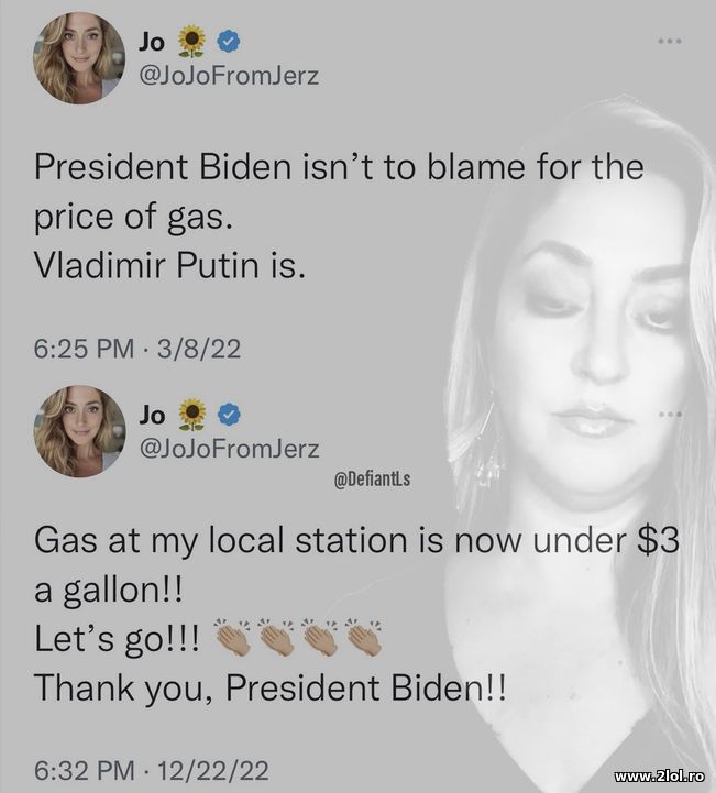 She doesn't accuse Biden for high gas price | poze haioase