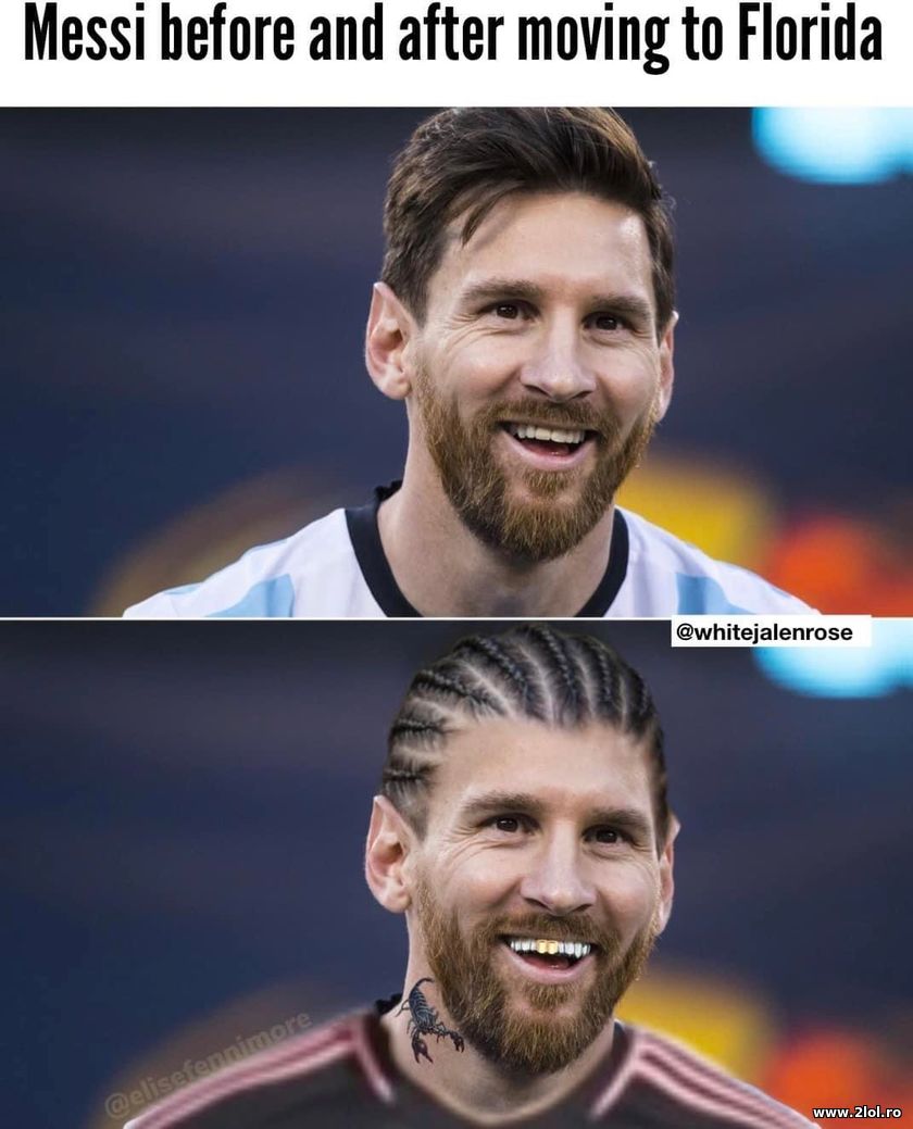 Messi before and after moving to Florida - Miami | poze haioase