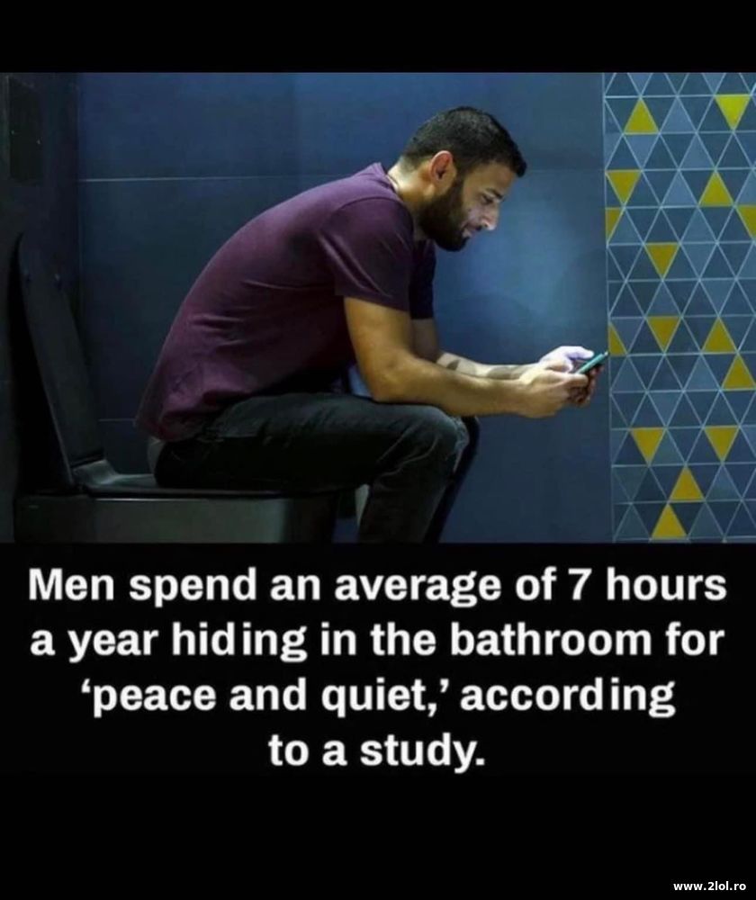 Men spend on average 7 hours in the bathroom | poze haioase