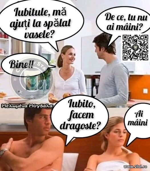 Ma ajuti la spalat vasele? poze haioase