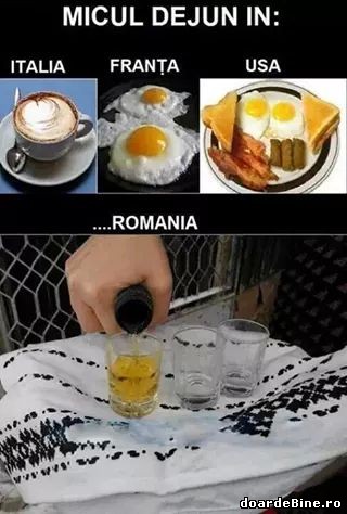 Micul dejun in Romania poze haioase