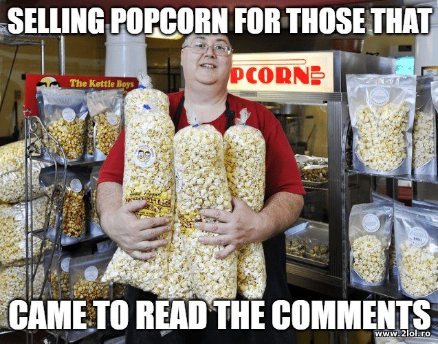 Selling popcorn for those that came to read the co poze haioase