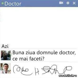 Discuția cu un doctor, pe facebook poze haioase