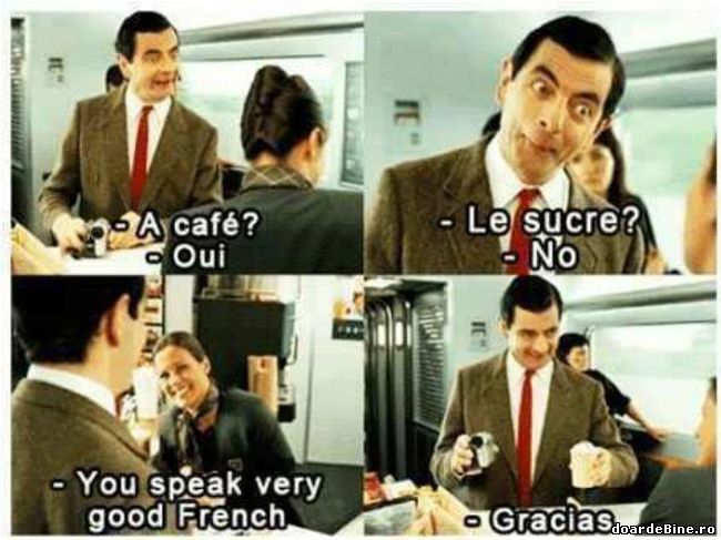 Mr. Bean vorbește foarte bine limba franceză poze haioase