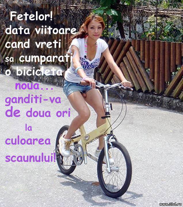 Pentru fetele care vor să își cumpere bicicletă poze haioase