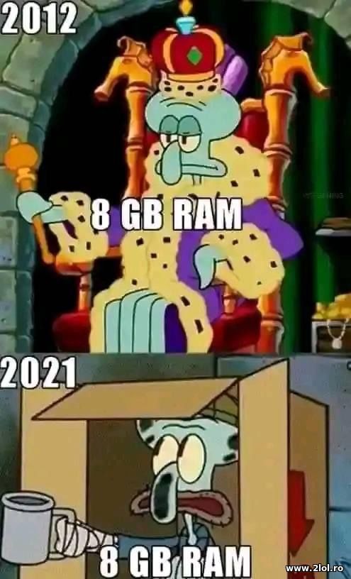 8 GB RAM in 2012 and in 2021 poze haioase
