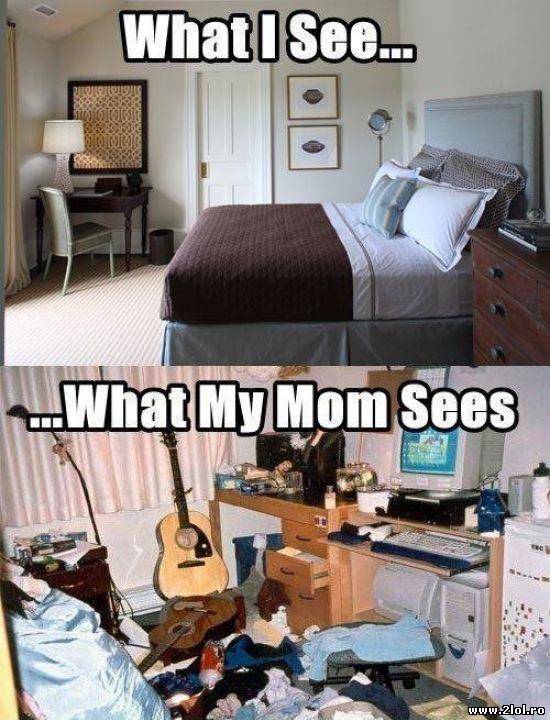 Cum îmi văd eu camera şi cum o vede mama poze haioase