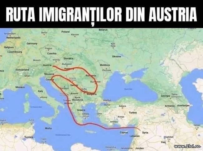 Ruta imigrantilor din Austria