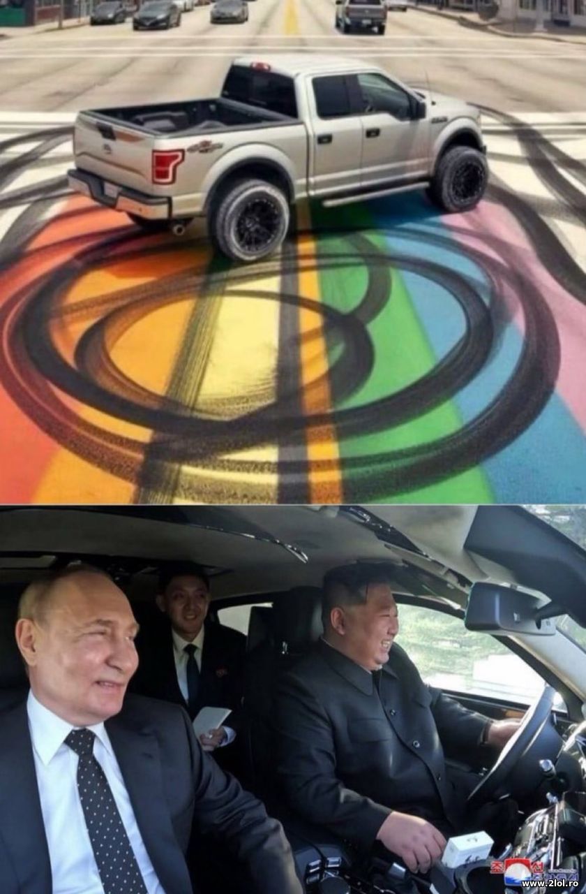 Vladimir Putin si Kim Jong Un pe steagul LGBTQ | poze haioase