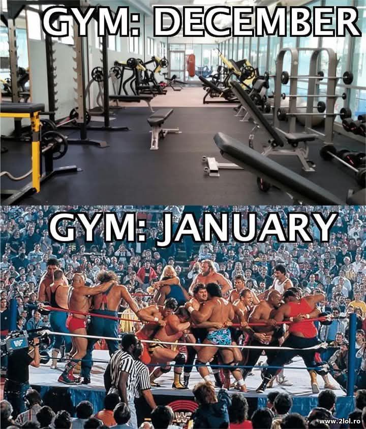 Gym in December and in January | poze haioase