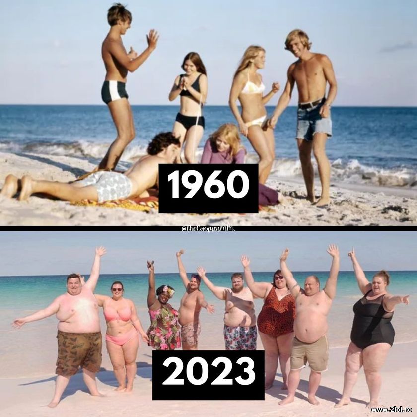 Beaches in 1960 and 2023 | poze haioase