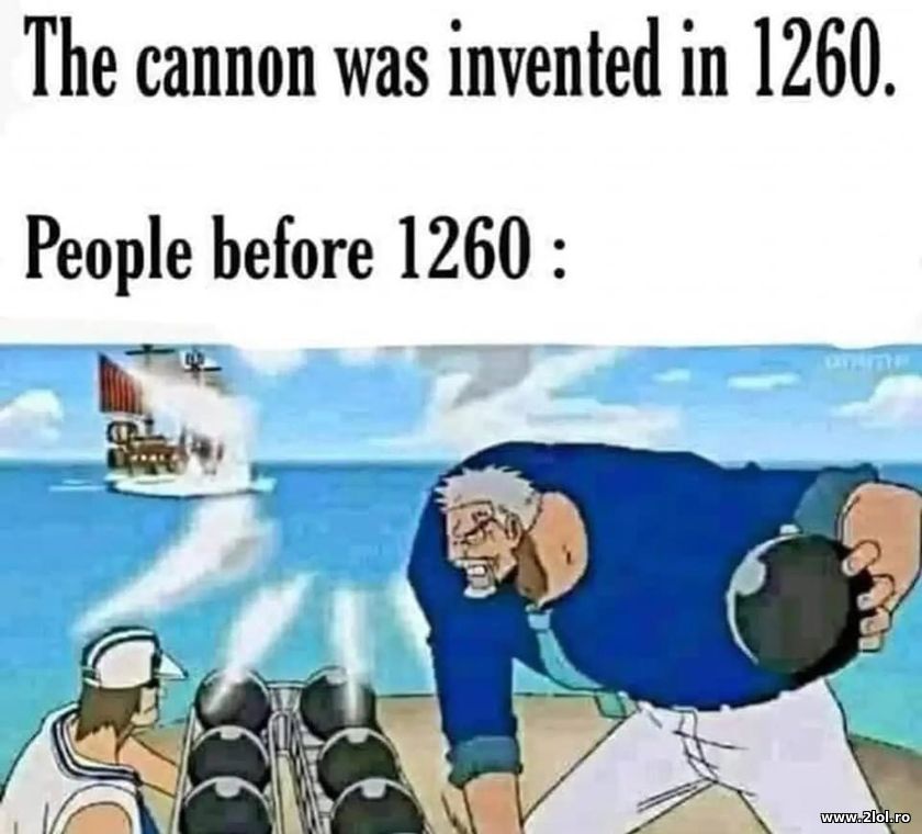 The cannon was invented in 1260 - One Piece | poze haioase