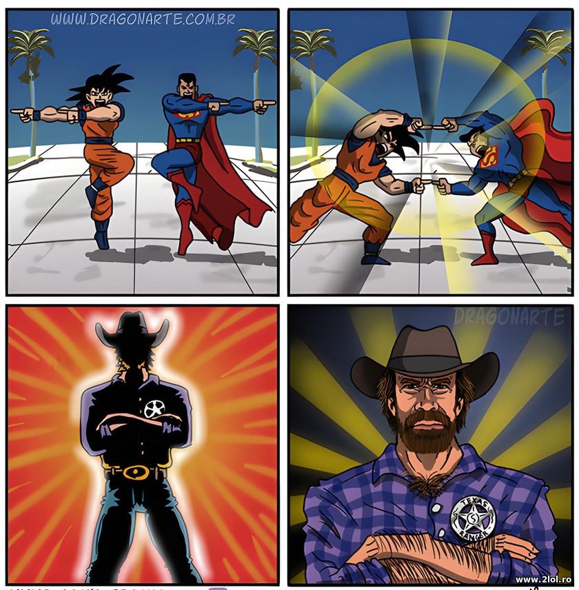 Fuziunea dintre Goku si Superman = Chuck Norris | poze haioase