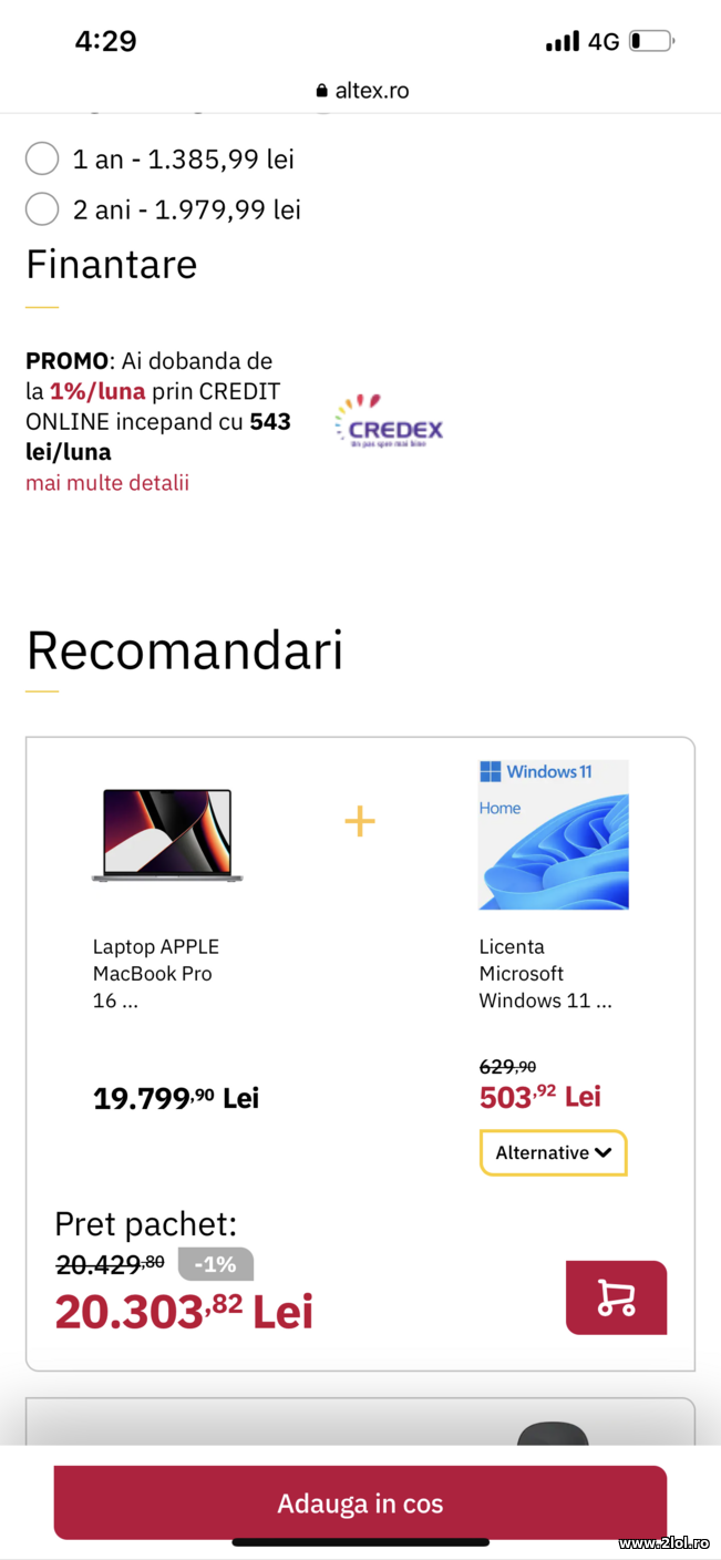 Altex recomanda MacBook cu Windows 11