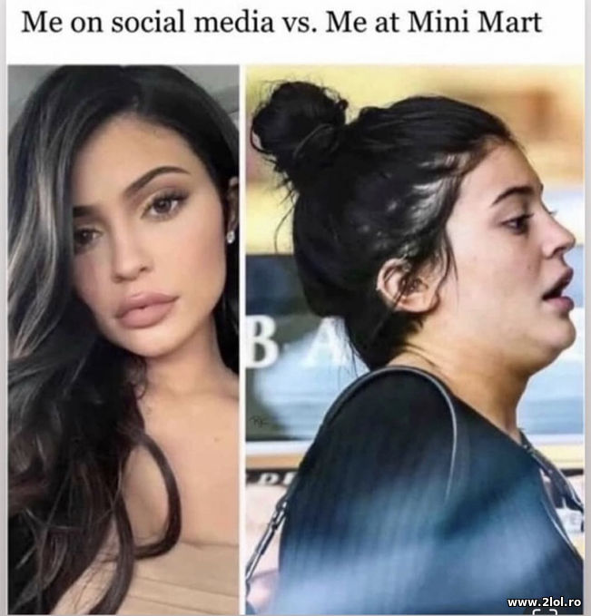 Me on social media vs mini mart