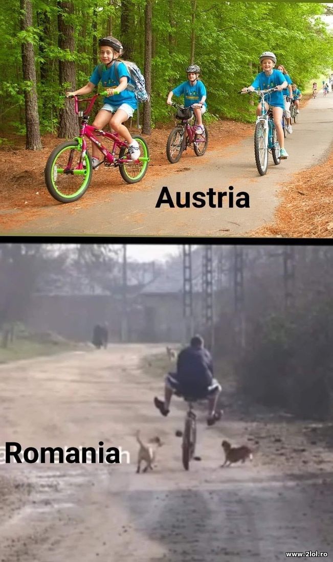 Austria si Romania la plimbare cu bicicleta | poze haioase