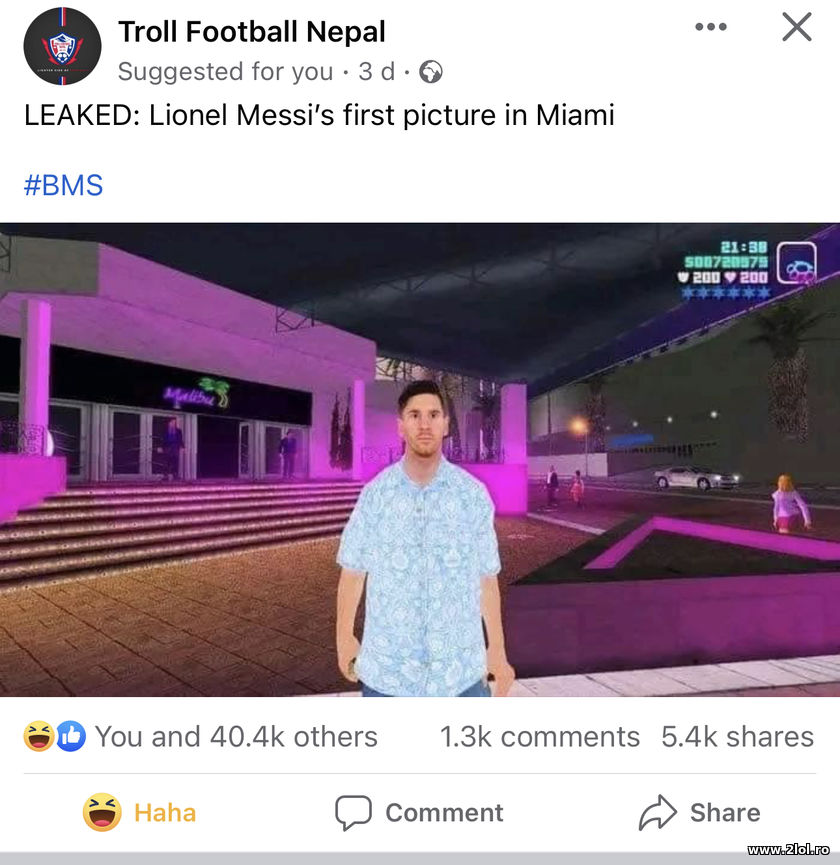 Lionel Messi first picture in Miami - Vice City | poze haioase